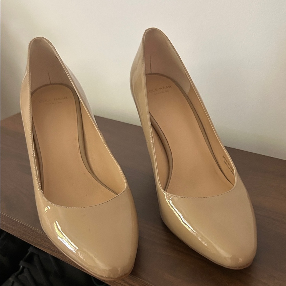 Cole Haan Beige Patent Leather Heels